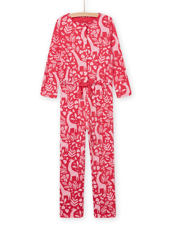 Camisón rosa con estampado de hojas y jirafa para niña NEFACOMBGIR / 22SH11G1D4FD318