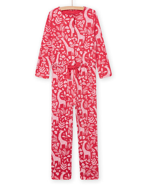 Camisón rosa con estampado de hojas y jirafa para niña NEFACOMBGIR / 22SH11G1D4FD318