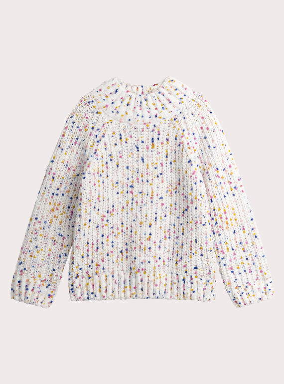 Jersey crudo con malla de colores para niña  VAROPULL1 / 24W901P1PUL001