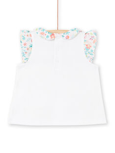 Camiseta blanca avolantada para bebé niña LIBONBRA / 21SG09W1BRA000
