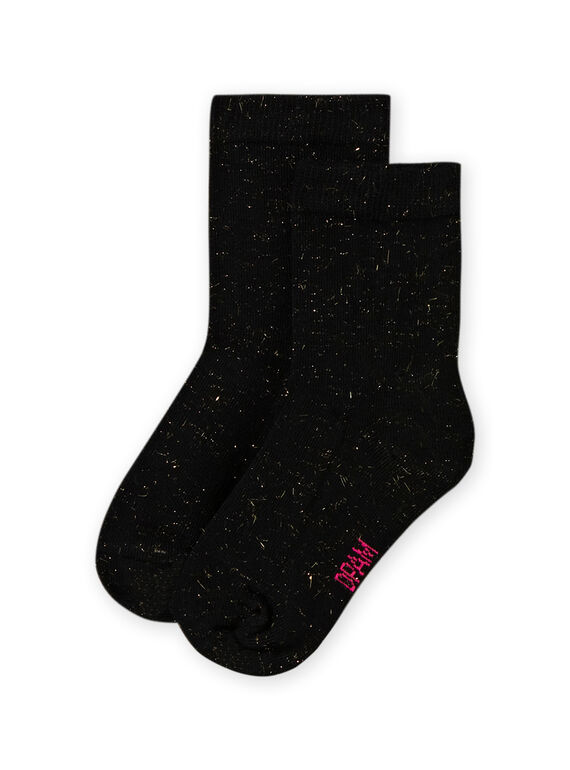 Calcetines de lúrex de color negro para niña MYAJOSCHO3 / 21WI0114SOQ090