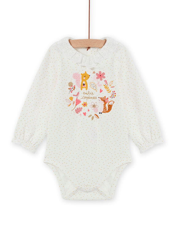 Body de manga larga de lunares y estampado de fantasía para bebé niña MISAUBOD / 21WG09P1BOD001
