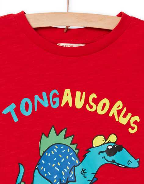 Camiseta roja con estampado de dinosaurio para niño NOJOTI1 / 22S90274TMC050