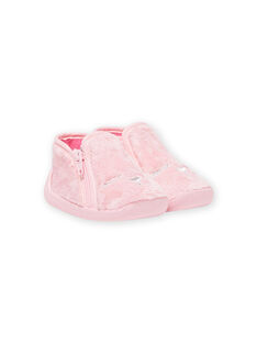 Patucos de color rosa claro de pelo artificial con estampado de gato para bebé niña MIPANTFUR / 21XK3722D0A321