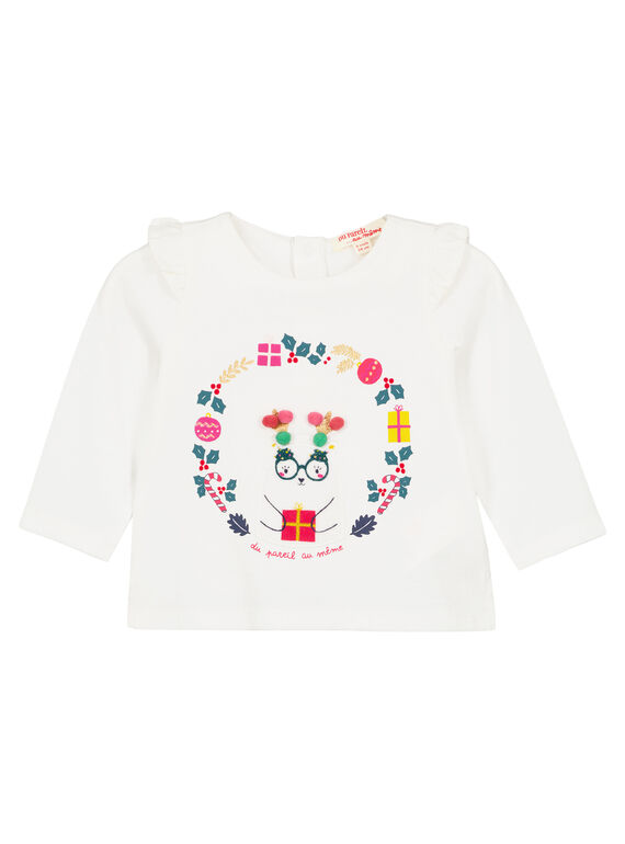 Camiseta de manga larga avolantada para niña recién nacida GINOTEE / 19WG09V1TML001