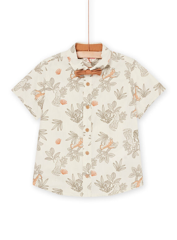 Camisa crudo y pajarita marrón ROSOSHIRT / 23S90221CHM007