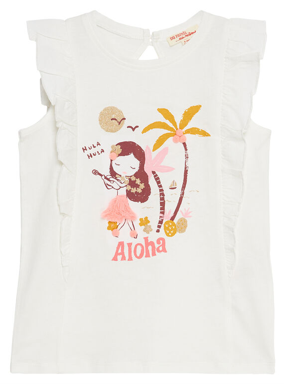Camiseta de tirantes con volantes y estampado JADUDEB2 / 20S901O1DEB001