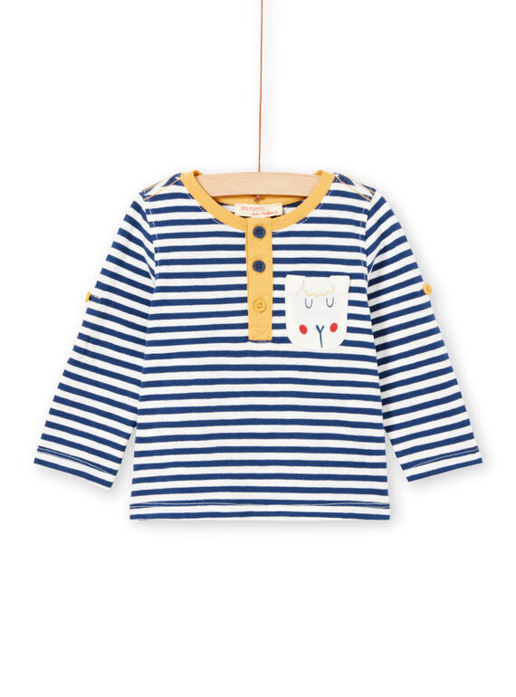 Camiseta de rayas de manga larga remangable para bebé niño MUJOTUN2 / 21WG1024TML713