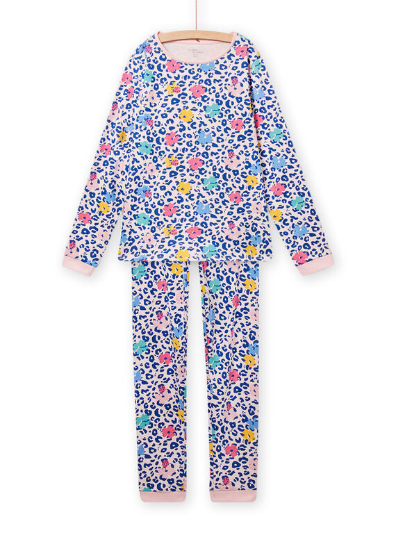 Pijama de camiseta y pantalón con estampado de leopardo para niña NEFAPYJBUG / 22SH11G5PYJ632