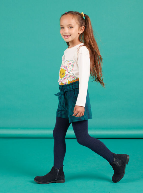 Short paperbag de punto milano de cuadros para niña MATUSHORT / 21W901K1SHO070