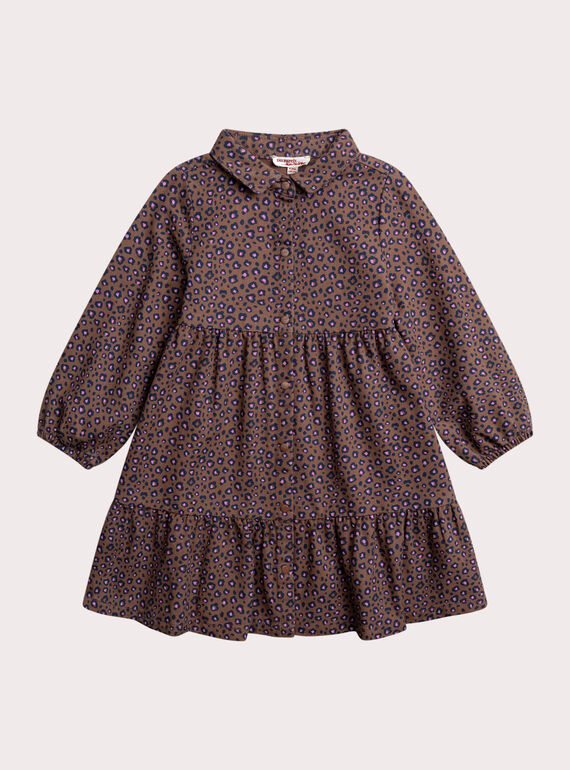 Vestido con estampado de leopardo para niña XABLUROB1 / 25W901N2ROB817