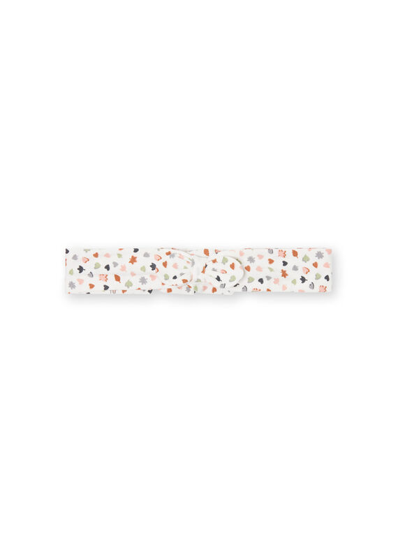 Cinta para el pelo de color crudo con estampado y lazo para bebé niña MOU1BAN / 21WF4041BAN001