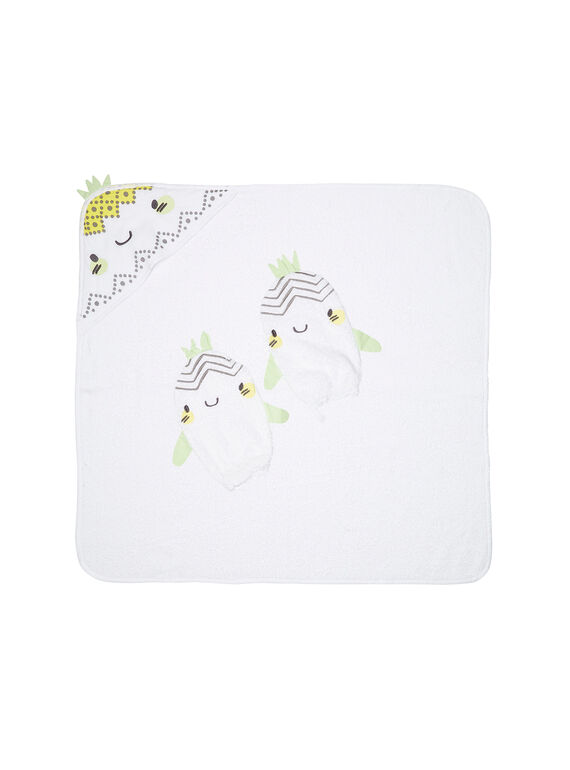 Toalla de punto esponja y guante de color blanco JOU2POIN / 20SF42M1POI000