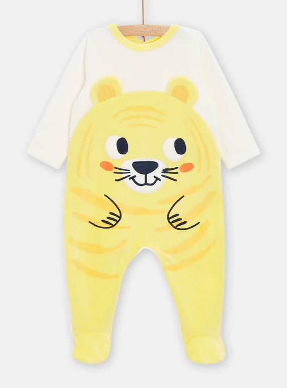 Pelele amarillo con dibujo de tigre para bebé niño TEGAGRETIG / 24SH1443GREA002