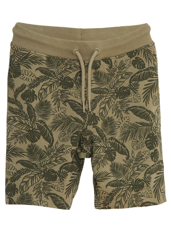 Bermudas de muletón de color caqui con estampado tropical para niño JOSAUBER4 / 20S902Q1BER628