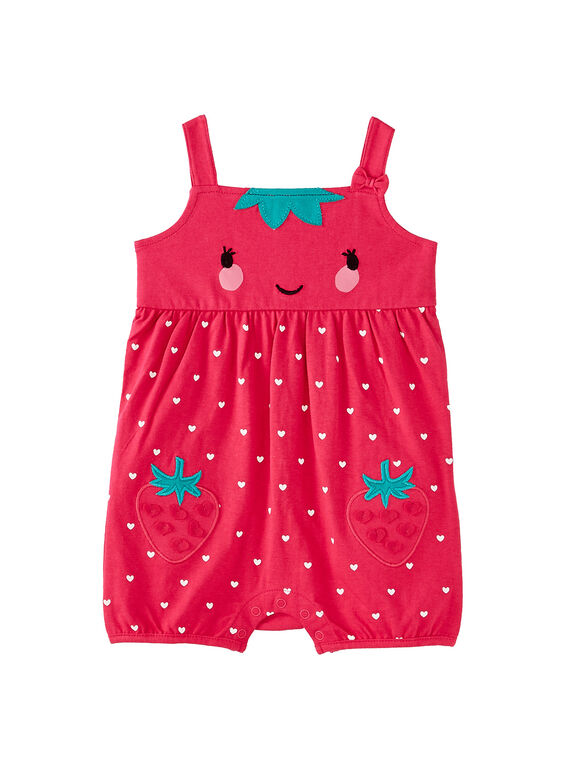 Pelele corto con estampado de fresa rosa para bebé niña JEFIGREFRA / 20SH13U4GRE313