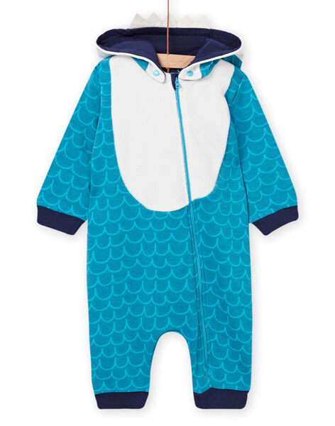 Sobrepijama con dibujo de tiburón azul turquesa para bebé niño NEGASURPYJ / 22SH14E1SPY202