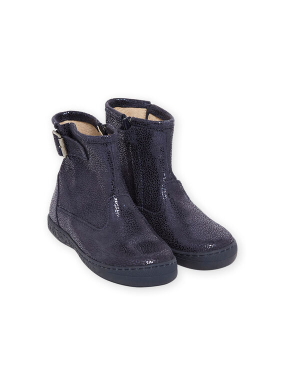 Botines de piel azul marino para niña MABOOTMATERN / 21XK3551D0D070