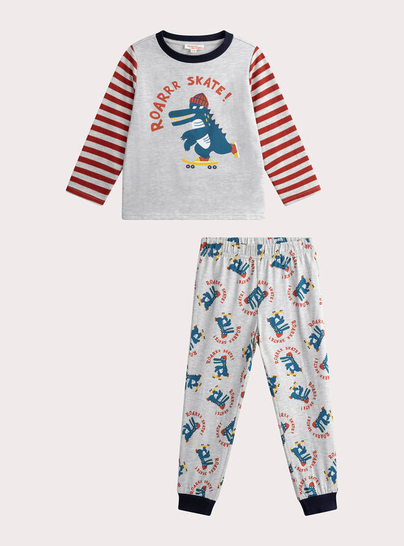 Pijama gris jaspeado de niño WEGOPYJSKA / 25SH1291PYJJ920