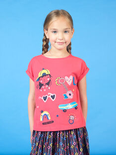 Camiseta de manga corta de color rojo para niña LAHATI1 / 21S901X1TMCF506