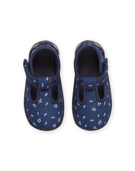 Patucos con forma de salomé de color azul marino con estampado de peces RUPANTSEA / 23KK3842D0A070