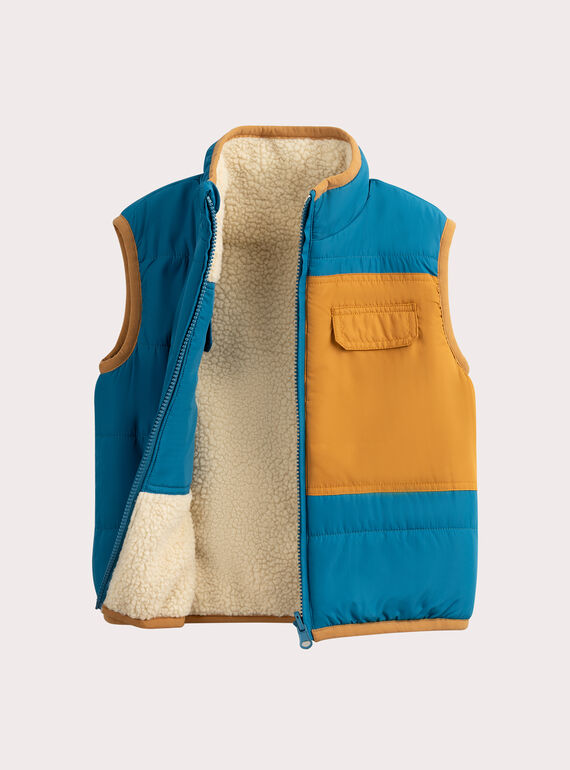 Chaqueta sin mangas ecru reversible para niño  VOKLIGIL / 24W90241GIL009