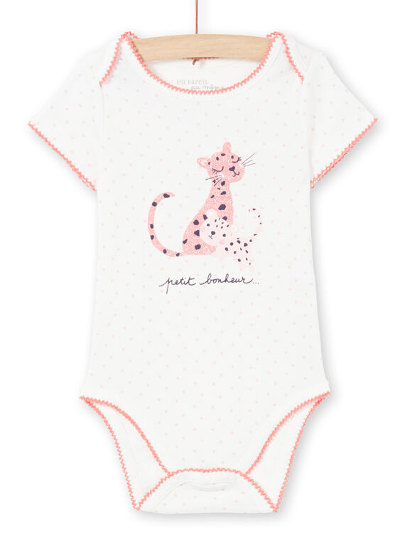 Body de color crudo y rosa, para bebé niña MEFIBODCAL / 21WH13B2BDL001