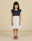 Vestido bicolor con estampado floral para niña NASOROB2 / 22S901Q2ROBC243