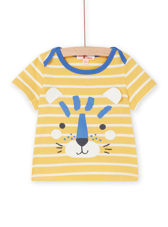 Camiseta de color azafrán y blanco con estampado de rayas RUJOTI2 / 23SG10Z2TMC113