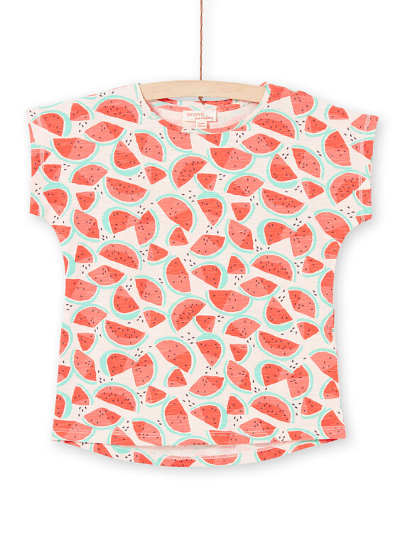 Camiseta rosa y roja con estampado de sandía para niña LAJOTI6 / 21S901FAD31D322