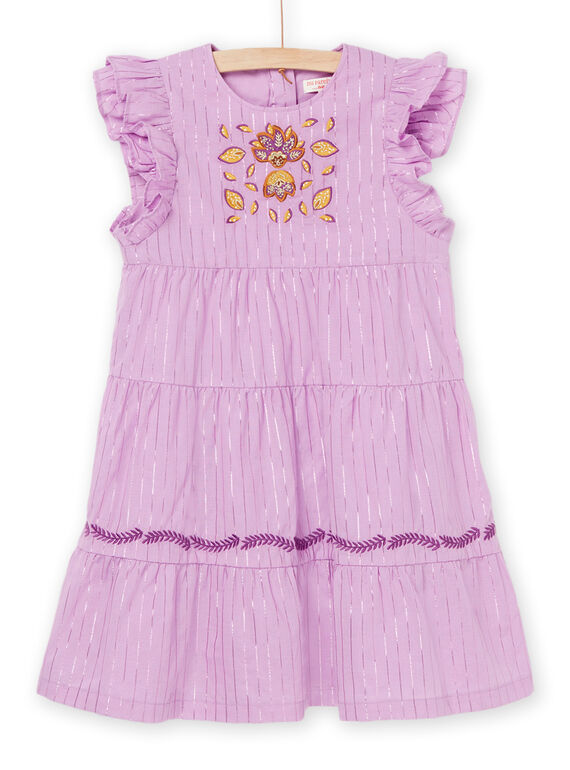 Vestido con dibujo de flores y rayas de lúrex RASOROB3 / 23S90123ROB326