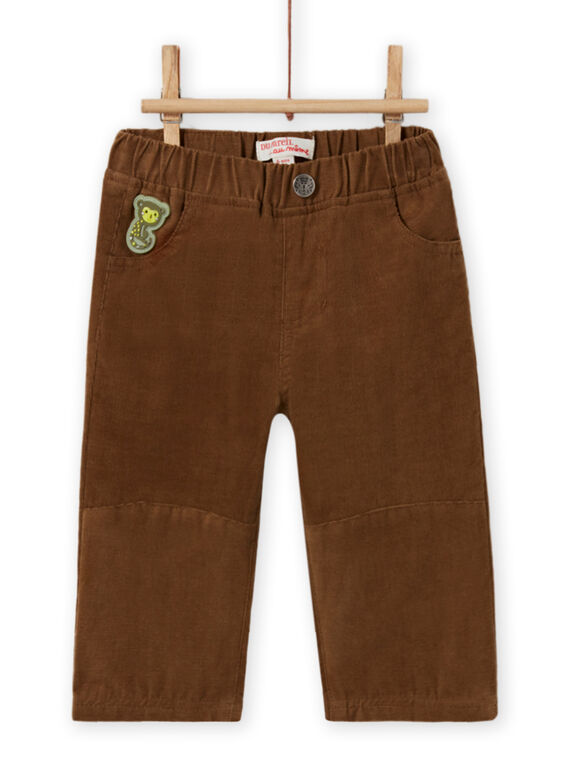 Pantalón marrón de pana para bebé niño MUKAPAN2 / 21WG10I1PAN803