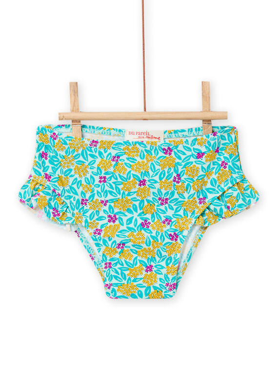 Braga de bikini turquesa con estampado floral para bebé niña NYIMER2EX / 22SI09L7MAI611