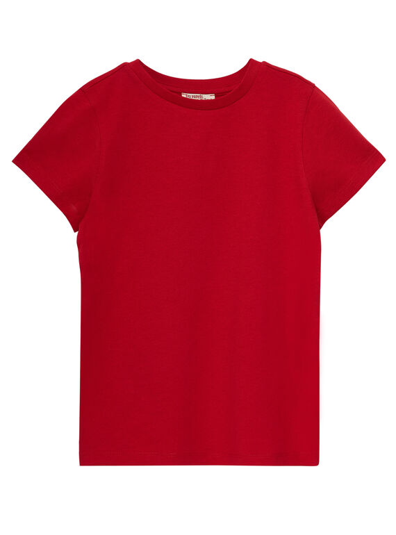 Camiseta de manga corta lisa de color rojo para niño JOESTI4 / 20S90264D31F505