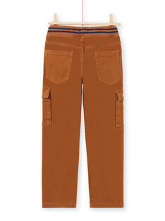 Pantalón cargo de sarga de color marrón para niño MOJOPAMAT4 / 21W90227PAN812