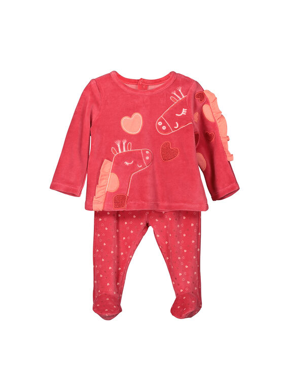 Pijama de terciopelo para bebé niña FEFIPYJGIR / 19SH1341PYJ308