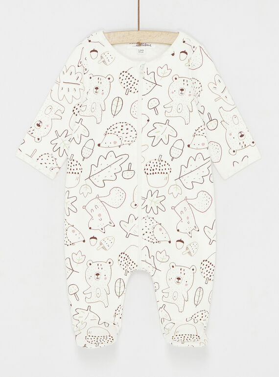 Pelele blanco roto con estampado de animales SOU1GRE5 / 23WF0512GREA001