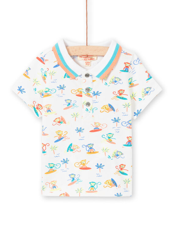 Polo blanco para bebé niño LUBONPOL / 21SG10W1POL000