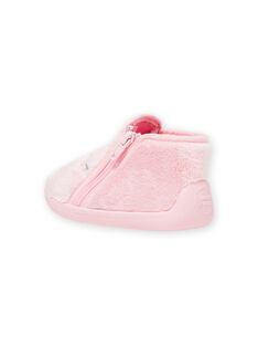 Patucos de color rosa claro de pelo artificial con estampado de gato para bebé niña MIPANTFUR / 21XK3722D0A321