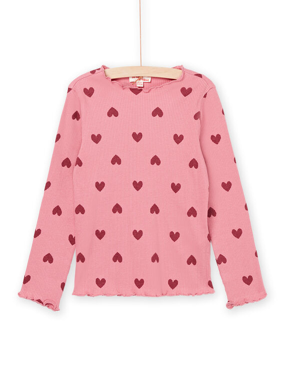 Camiseta rosa de manga larga de RIB PAJOUTEE6 / 22W901B4TMLD318