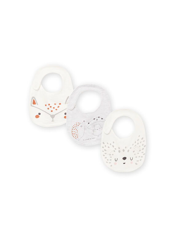 Pack de 3 baberos con estampado para recién nacido unisex MOU1BAV3 / 21WF4242BAV001