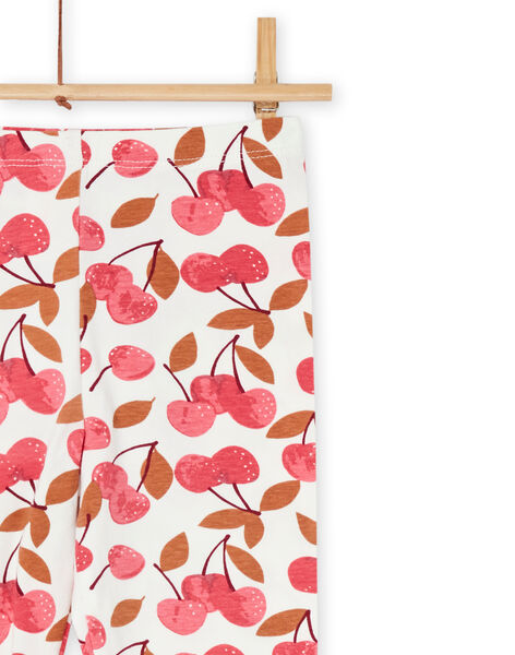 Leggings de color crudo y rojo con estampado de cerezas RYADAYLEG / 23SI01M1CAL003