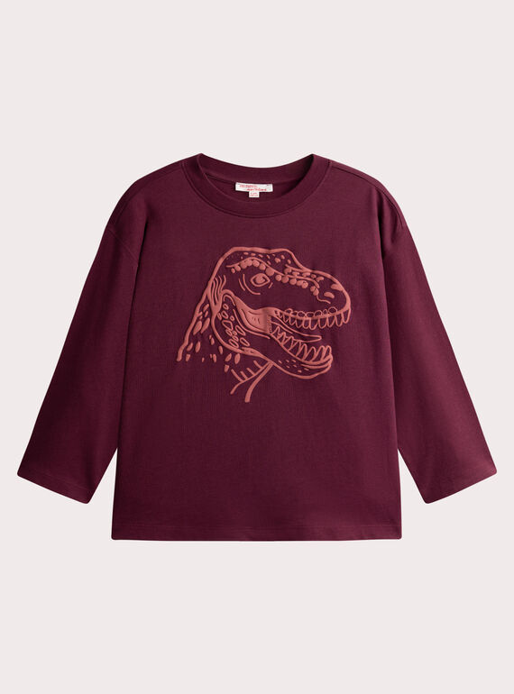 Camiseta bordeaux animación dino para niño  VOJOTI2 / 24W902I5TML503