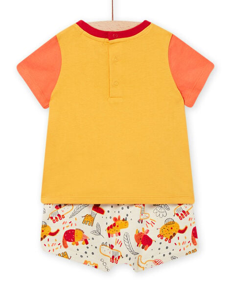 Conjunto de camiseta y short amarillo para bebé niño NUFLAENS / 22SG10R1ENS104