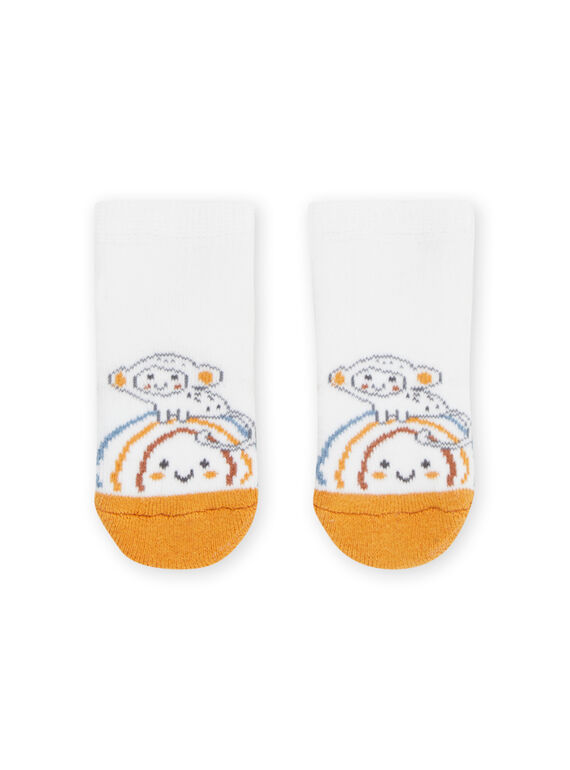 Calcetines blancos con estampado de mono y arcoíris ROU2CHO1 / 23SF41I1SOQ000
