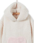 Sudadera de color crudo con capucha y estampado de conejo para niña MAHISWEA / 21W901U1SWE003