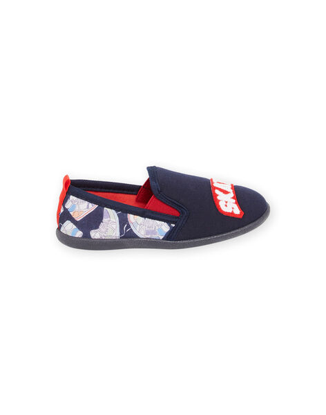 Patucos de color azul marino con estampado de skate y texto ROPANTSKATER / 23KK3641D0B070