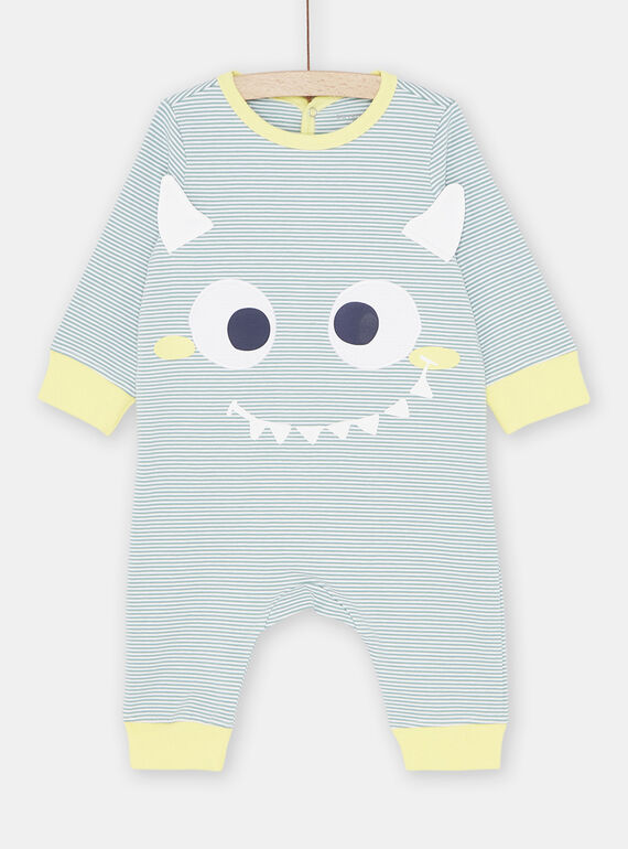 Pelele verde con estampado de rayas para bebé niño SEGAGREMON / 23WH1433GRE613