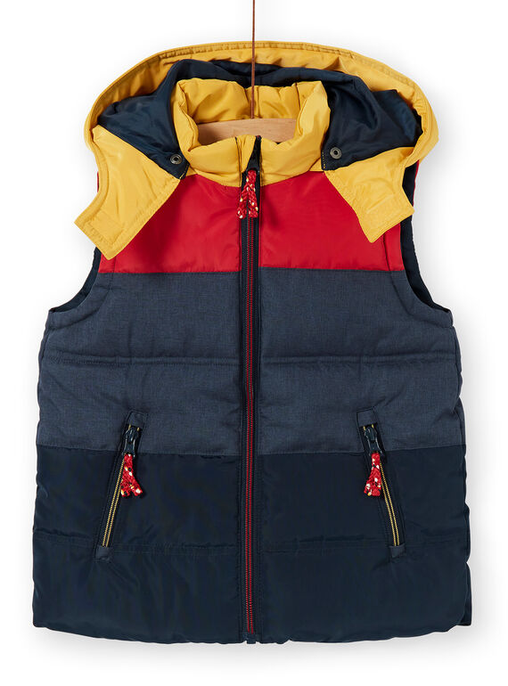 Chaleco con capucha de color azul marino y rojo para niño LOGRODOU2 / 21S902R5BLO705