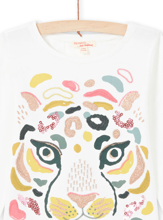 Camiseta de color crudo y amarillo para niña MAKATEE3 / 21W901I2TML001